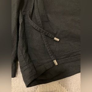 Black cotton maternity shorts